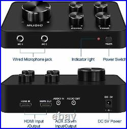 Portable Karaoke Microphone Mixer System Set, with Dual UHF Wireless Mic