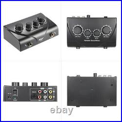 Portable Karaoke Sound Mixer Dual Mic Inputs With Cable Black Dj Equipment G9X8