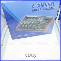 Pro 6 Microphone Channel Bluetooth Mixing Console Karaoke Mixer USB 48V EQ