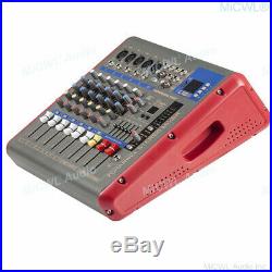 Pro 7 Channel Power Mixer 1200 Watts Amplifier Microphone Mixing Console DSP EQ