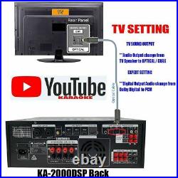 Pro Karaoke Mixer Amplifier 2500W with Bluetooth Recording HDMI DJ/KJ