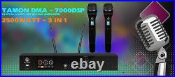 Professional 2500W Digital Karaoke Mixing Power Amp with Wireless Mics