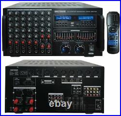 Professional DJ/KJ 4000W Karaoke Mixer Amplifier with Recording, Bluetooth
