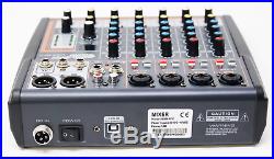 Professional Karaoke Mixer 6 Channel Mixer With USB Effects And Phantom Power