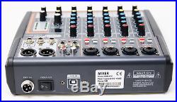 Professional Karaoke Mixer, 6 Channel Mixer With USB Effects, PearlRidge Sound