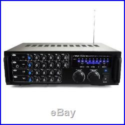 Pyle 1000 Watt Bluetooth Stereo Mixer Karaoke Amplifier, Microphone/Rca Audio