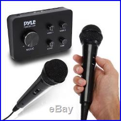 Pyle Home Theater Karaoke Microphone System with 2 Microphones