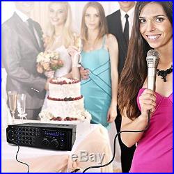 Pyle PMXAKB1000 1000 Watt DJ Karaoke Mixer and Amplifier with Built-in 2
