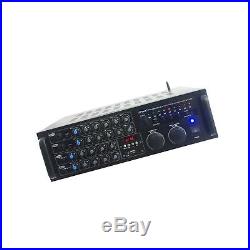 Pyle PMXAKB2000 2000 Watt DJ Karaoke Mixer and Amplifier with Built-in Blue