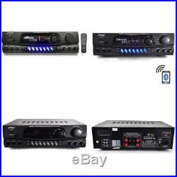 Pyle PT265BT 200W Bluetooth Receiver Amplifier AM/FM 2 MIC Inputs Karaoke