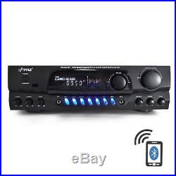 Pyle PT265BT 200W Bluetooth Receiver Amplifier AM/FM 2 MIC Inputs Karaoke