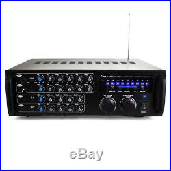 Pyle Pmxakb1000 1000W Bt Karaoke Mixer Amp 2Mic Input Rca And Vid Rck Mntble
