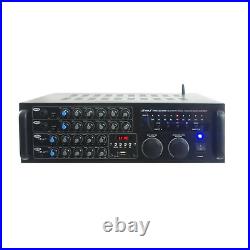 Pyle Pmxakb2000 2000W Bt Stereo Mixer Karaoke Amp Mic/Rca Audio/Video Bluetooth