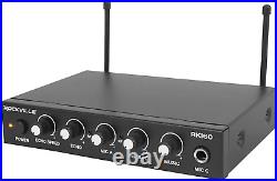 RKI60 Dual UHF 8 Chan Wireless Microphone Karaoke Interface+Mic Mixer, Black