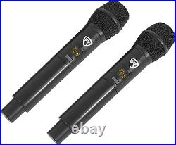RKI60 Dual UHF 8 Chan Wireless Microphone Karaoke Interface+Mic Mixer, Black