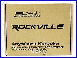 Rockville ANYWHERE KARAOKE Rechargeable Mixer withBluetooth/AUX+(2) Microphones