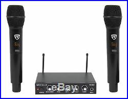 Rockville RKI60 Dual UHF 8 Chan Wireless Microphone Karaoke Interface+Mic Mixer