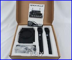 Rockville RKI60 Karaoke Dual UHF 8 Chan Wireless Microphone Interface+Mic Mixer