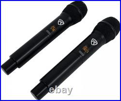 Rockville RKI65BT Dual UHF Wireless Microphones+Bluetooth Karaoke Mic Black