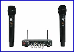 Rockville RKI65BT Dual UHF Wireless Microphones+Bluetooth Karaoke Mic Interfa