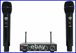 Rockville RKI65BT Dual UHF Wireless Microphones+Bluetooth Karaoke Mic Interfa