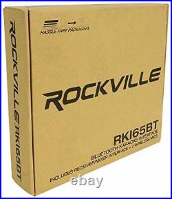 Rockville RKI65BT Dual UHF Wireless Microphones+Bluetooth Karaoke Mic Interfa