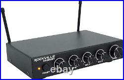 Rockville RKI65BT Dual UHF Wireless Microphones+Bluetooth Karaoke Mic Interfa