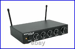 Rockville RKI65BT Dual UHF Wireless Microphones+Bluetooth Karaoke Mic Interfa