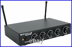 Rockville RKI65BT Dual UHF Wireless Microphones+Bluetooth Karaoke Mic Interfa