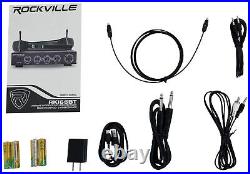 Rockville RKI65BT Dual UHF Wireless Microphones+Bluetooth Karaoke Mic Interfa