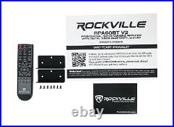 Rockville RPA60BT V2 1000 Watt 2-Ch USB Bluetooth DJ/Pro/Karaoke Amplifier Mi