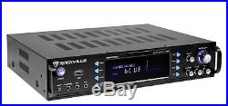 Rockville RPA70WBT 1000w 2-Ch Bluetooth Karaoke Amplifier/Mixer+Wireless Mics