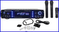 Rockville Rpa7000Uwm 1000W 4 Chan Pro/Karaoke Amplifier/Mixer With(2) Vhf Mics+Usb