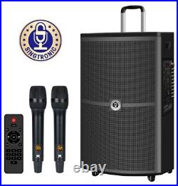 Singtronic BT-1500DSP Portable 1500W Karaoke Speaker Free 2 x Wireless Mics