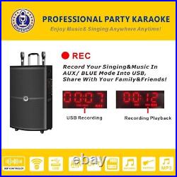 Singtronic BT-1500DSP Portable 1500W Karaoke Speaker Free 2 x Wireless Mics