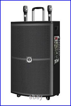 Singtronic BT-1500DSP Portable 1500W Karaoke Speaker Free 2 x Wireless Mics