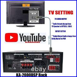 Singtronic KA-2000DSP 2500W Pro Amplifier Karaoke Optical, Bluetooth, HDMI, Rec