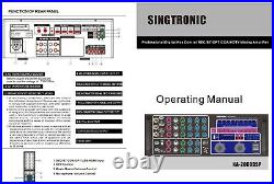 Singtronic KA-2000DSP 2500W Pro Amplifier Karaoke Optical, Bluetooth, HDMI, Rec