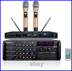 Singtronic Karaoke 2000W Amplifier Mixer + UHF Dual Wireless Microphones