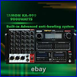 TAMON 9000W Karaoke Mixer Amplifier with Digital Dual Echo & Anti-howling System