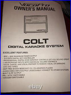 VocoPro COLT All-In-One Karaoke Machine with Discs & Mics In Box Barley Used
