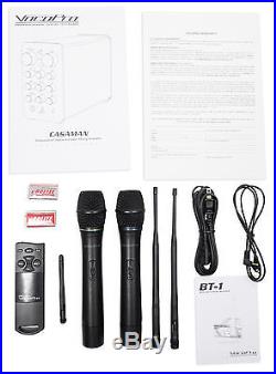 Vocopro Casaman-Wireless Bluetooth Karaoke Mixer/Amp+2 10 Speakers+Mics+Stands