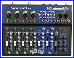 Vocopro WirelessMix-2 All-In-One Live Sound/Karaoke Mixer with 2 UHF Mics and SD